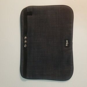 Thirty One pocket a tote gray plaid canvas large zippered snap on flat bag